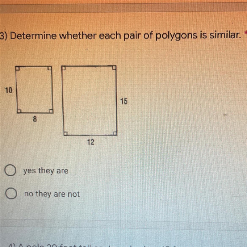 Determine whether each pair of polygons is similar. 120 10 15 8 12-example-1