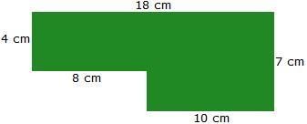 What is the area of the object above? A. 158 sq cm B. 94 sq cm C. 142 sq cm D. 102 sq-example-1