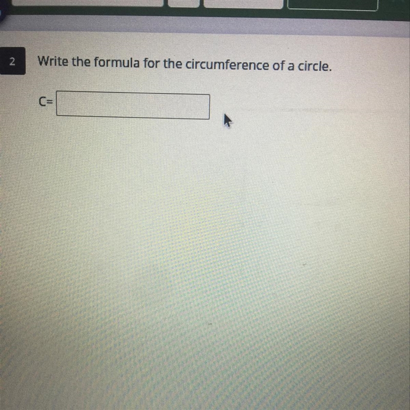 Write the formula for the circumference of a circle-example-1