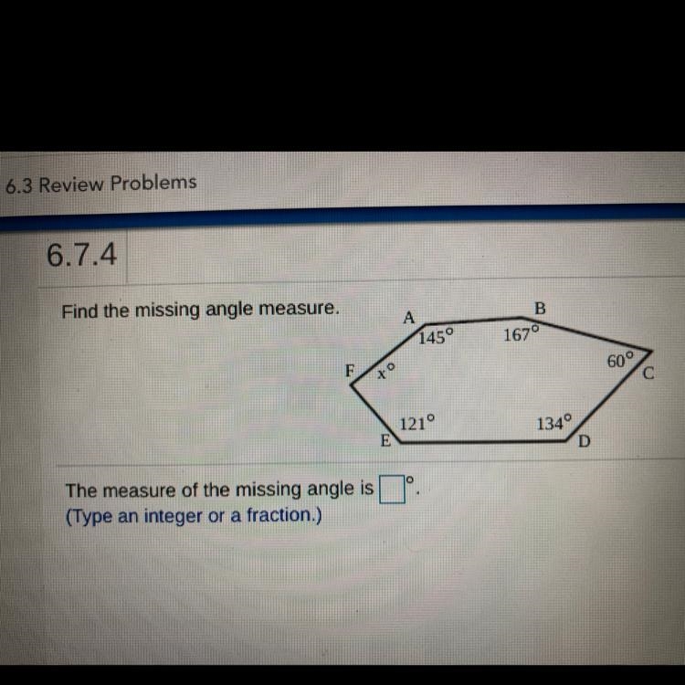 Find the missing angle measure-example-1