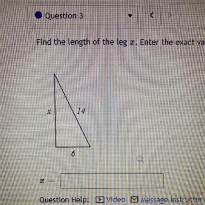 Find the length of the leg x-example-1