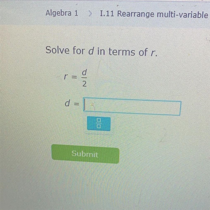 Solve for d in terms of r-example-1