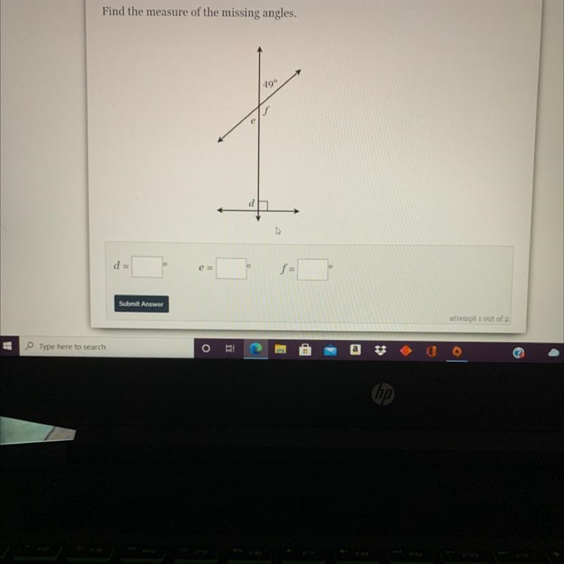 Find the measure of the missing angles.-example-1