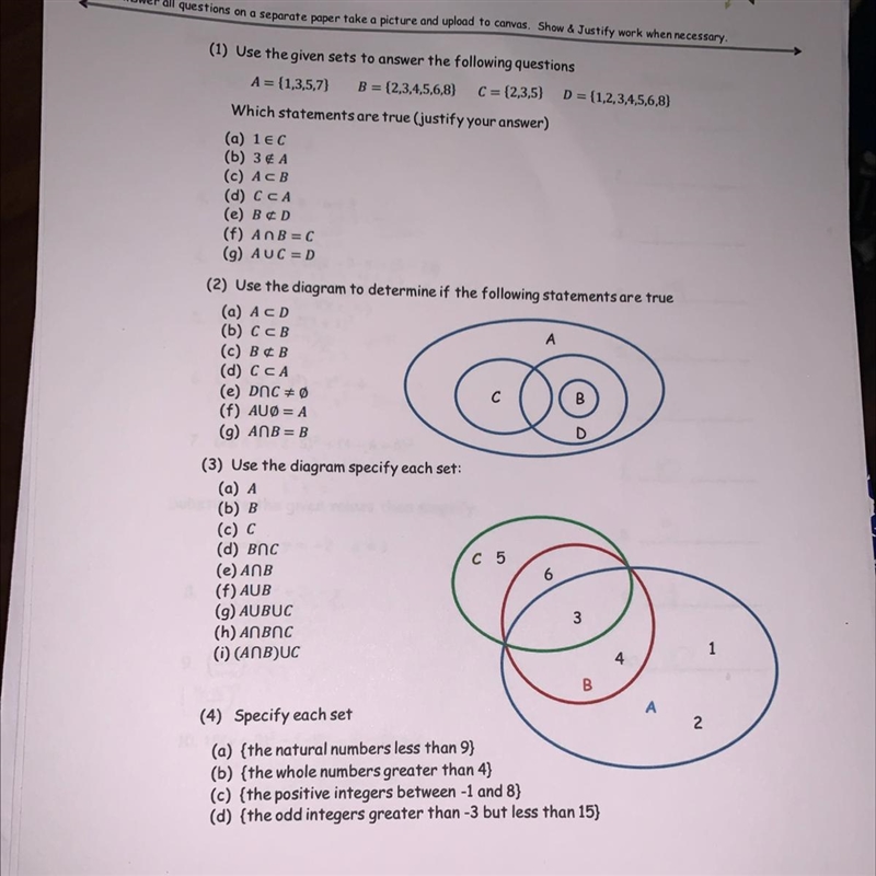 Use the given sets to answer the following questions A=1,3,5,7 B=2,3,4,5,6,8 c=2,3,5 D-example-1