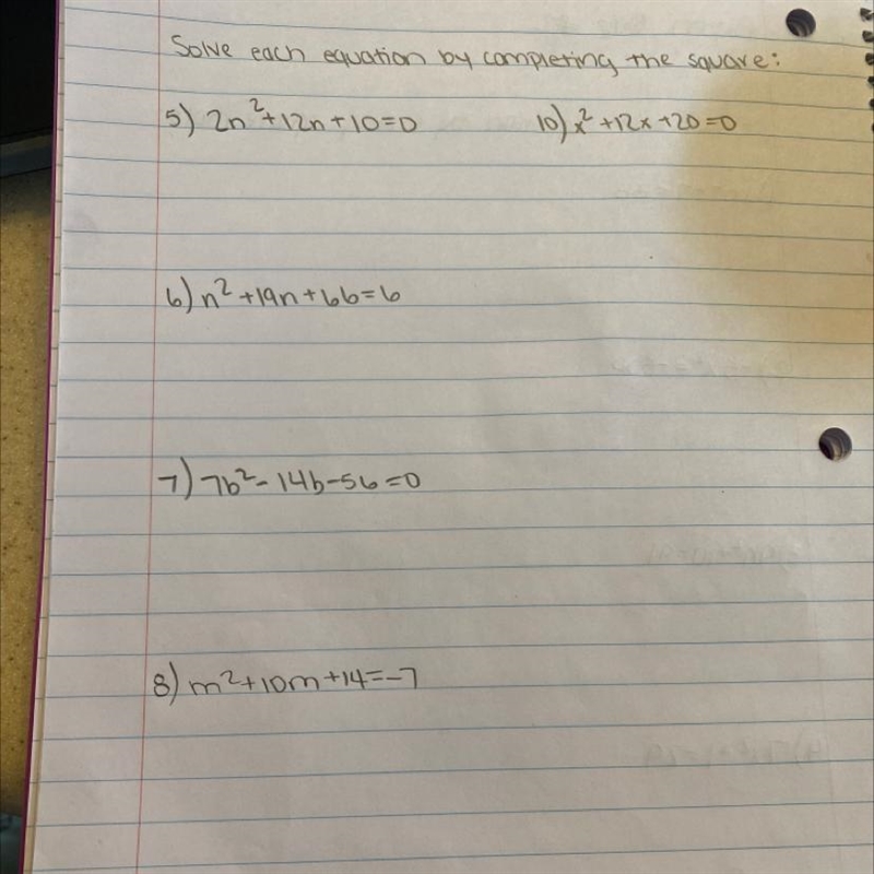 Solve each equation by completing the square :-example-1