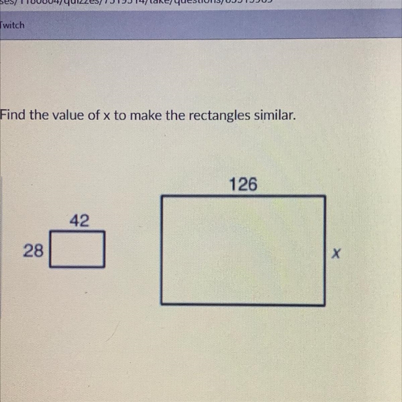 Find the value of x to make the rectangles similar.-example-1