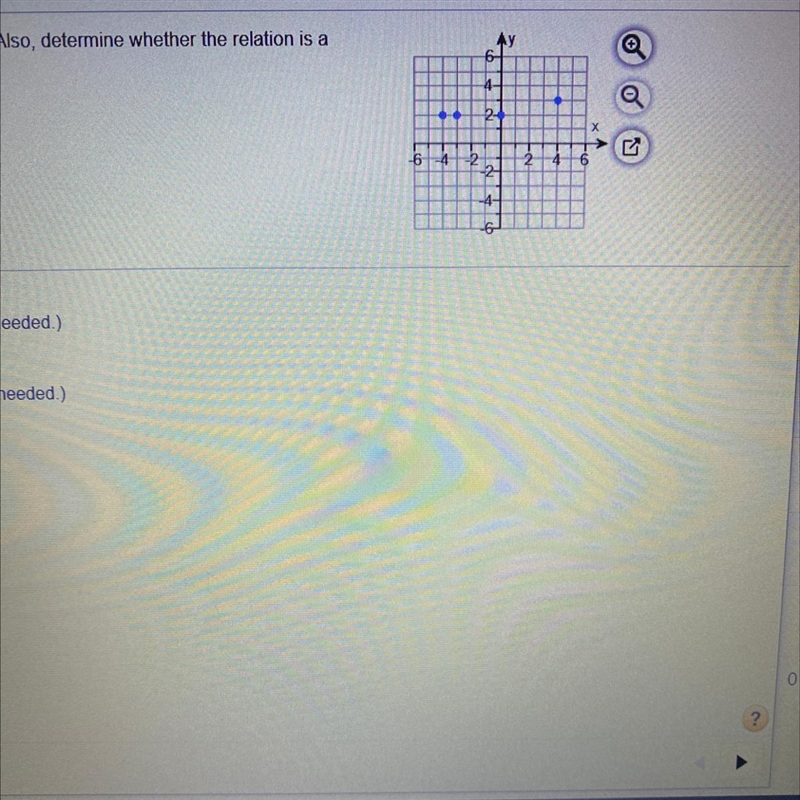 Find the domain and the range of the relation shown in the given graph. Also, determine-example-1