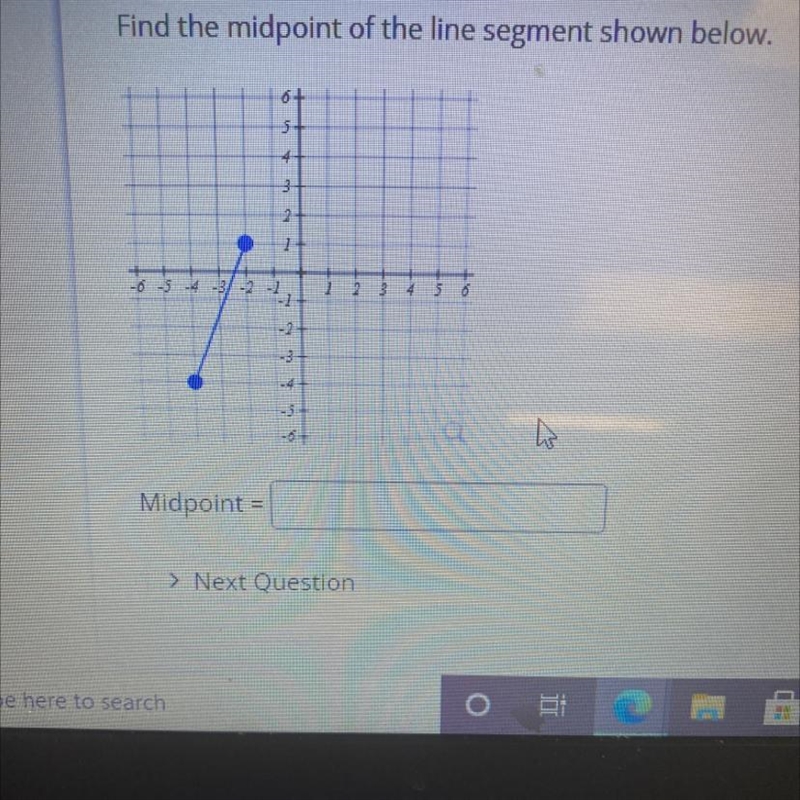 Find the midpoint of the line segment shown below.-example-1