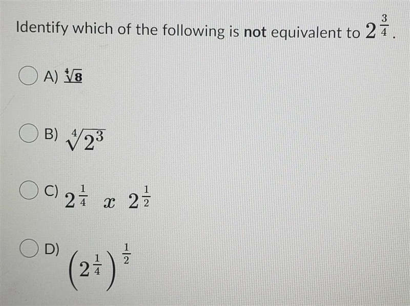 Identify which of the following in NOT equivalent to 2 (2)/(3) ​-example-1