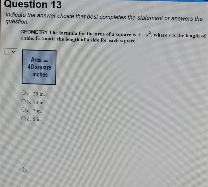 9 GEOMETRY The formula for the area of a square is A= sº, where s is the length of-example-1