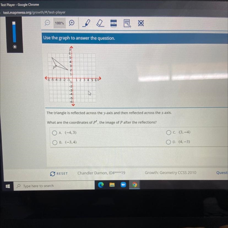 2 The triangle is reflected across the w-axis and then reflected across the r-axis-example-1