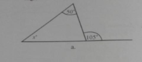 In the given figure find the value of the unknown interior angle x in the following-example-1