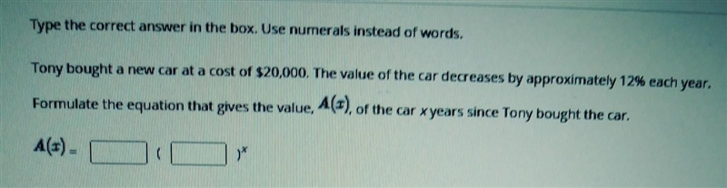 Type the correct answer in the box. Use numerals instead of words. Tony bought a new-example-1