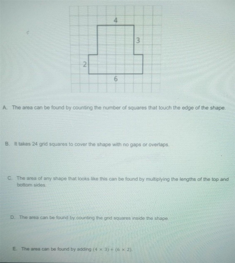 The area of this shape is 24 square units. Which of these statements is true about-example-1