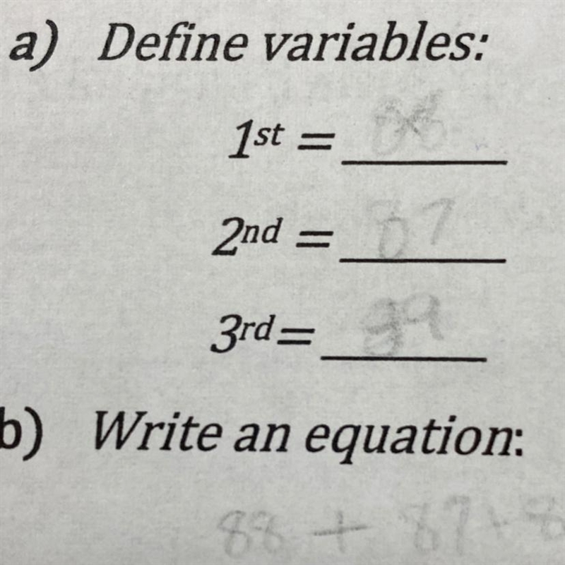 The sum of three consecutive integers is 264. What are the three integers?-example-1