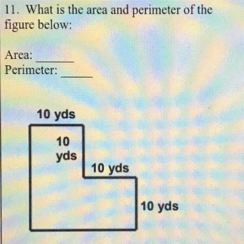 What is the area and perimeter of the figure below?-example-1