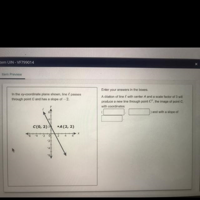 In the xy-coordinate plane shown, line L passes through point C and has a slope of-example-1