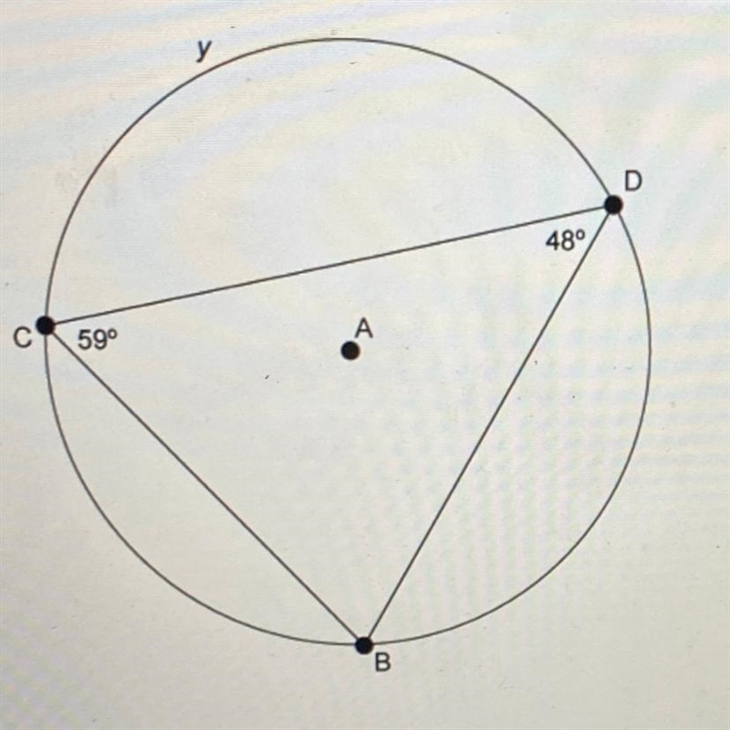 Find the measure of arc CD, which is the value of y. 48° 59° 73° 146°-example-1