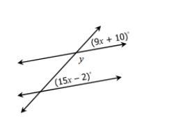 Find the value of x. Then find the value of y.-example-1