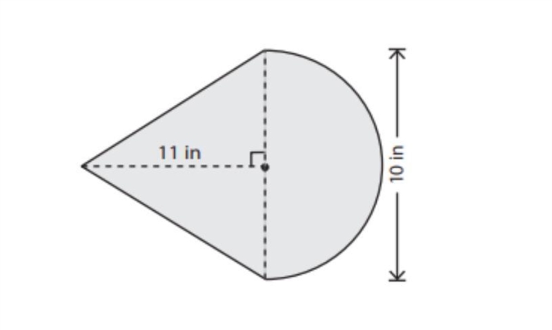 Find the area of the following figure: 11in 10in-example-1