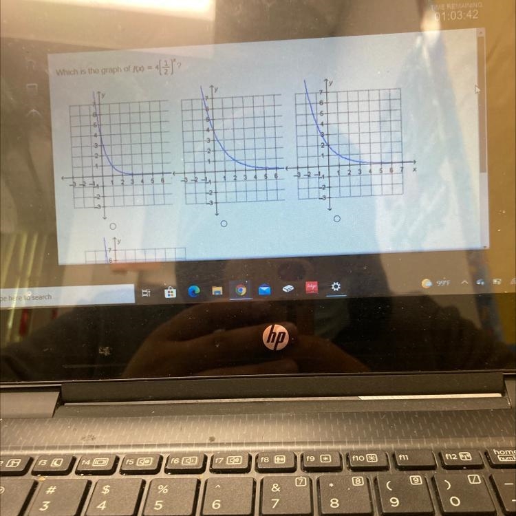 Which is the graph of f(x) = 4(1/2)^x-example-1