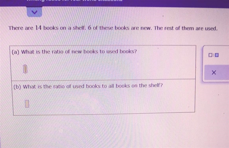 > There are 14 books on a shelf. 6 of these books are new. The rest of them are-example-1