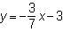 What is the equation of the line that passes through (0, 3) and (7, 0)? A. (Image-example-4