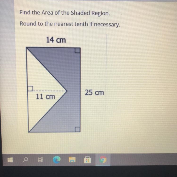 Find the Area of the Shaded Region. Round to the nearest tenth if necessary. 14 cm-example-1