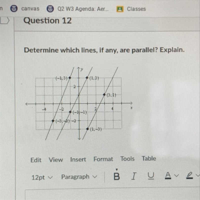 Determine which lines, if any, are parallel? Explain. PLEASE PLEASE HELP ME ASAP-example-1