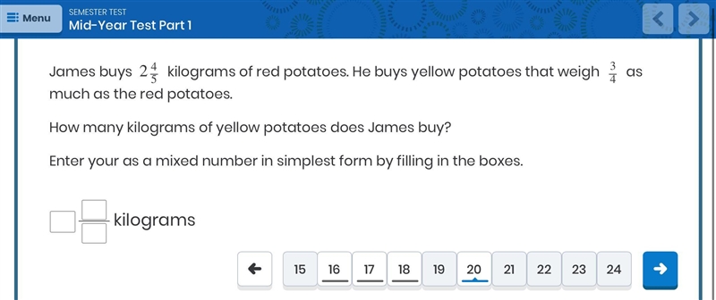 Hello, need help on this type of question again, Write as a mixed number (:-example-1