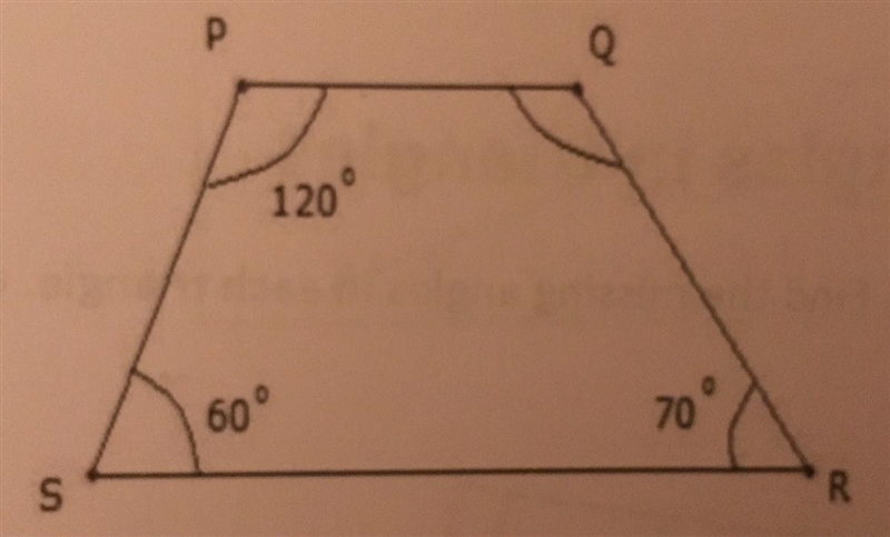 PLS HELPP ITS URGENT Find the missing angle and name the other three given angle. PQR-example-1