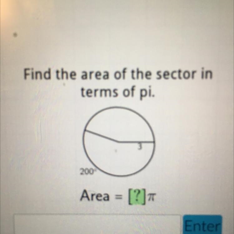 Find the area of the sector in terms of pi.-example-1