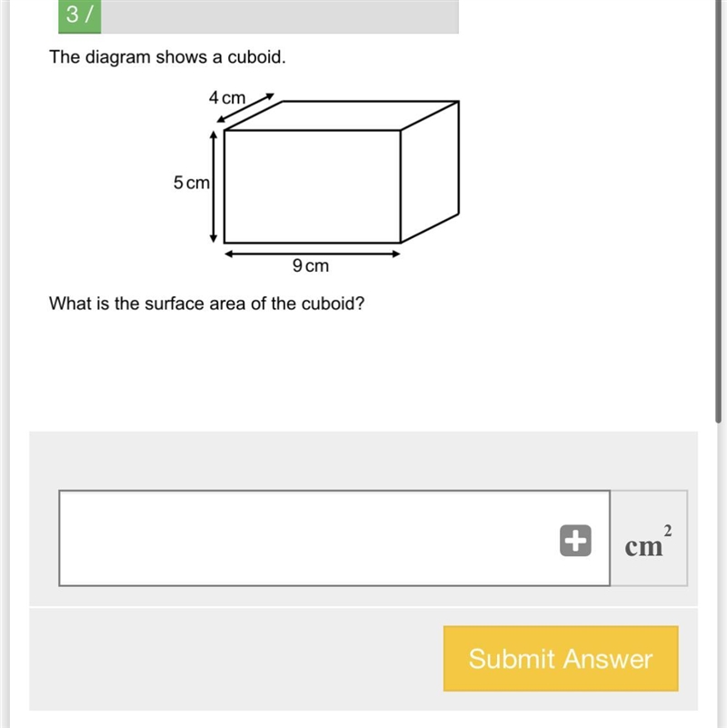 How to find the surface area of a cuboid-example-1