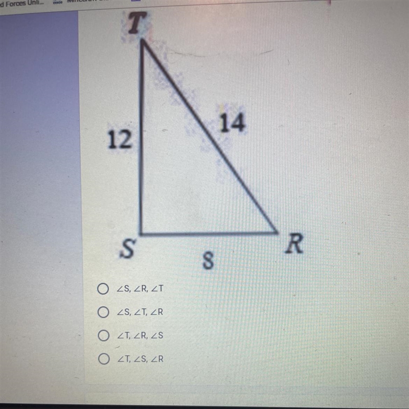 Order the angles from smallest to largest-example-1