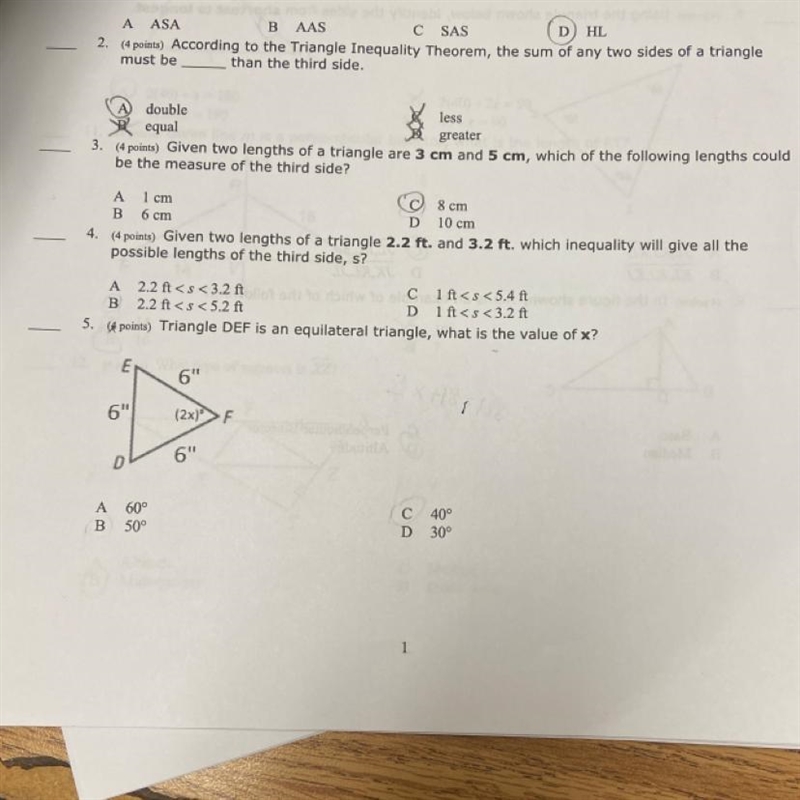 Pls help im gonna fail geometry:( (4 points) Given two lengths of a triangle 2.2 ft-example-1