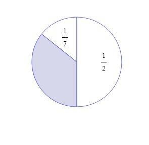 How much of the circle is shaded? Write your answer as a fraction in simplest form-example-1