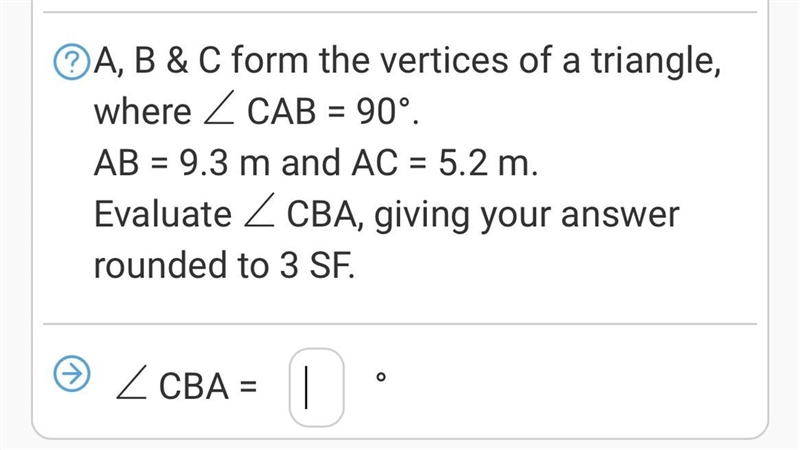 A, B & C form the vertices of a triangle, where Z CAB = 90°. AB = 8.8 m and AC-example-1