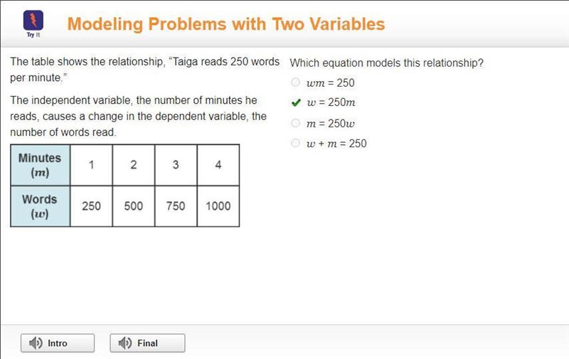 Which equation models this relationship?-example-1