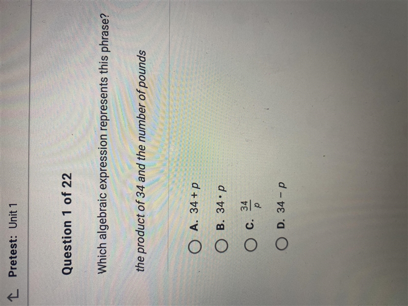 Which algebra expression represents this phase ?-example-1