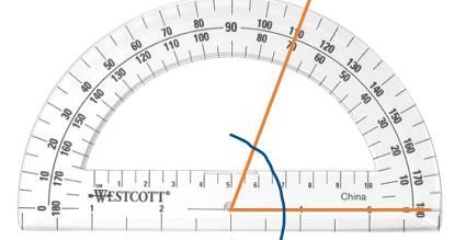 What is the measure of the angle created below? Question 4 options: 70 degrees 110 degrees-example-1