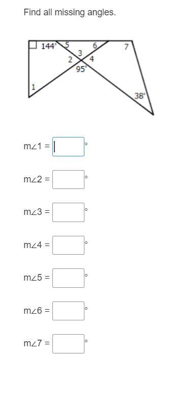 Find all missing angles in the diagram-example-1