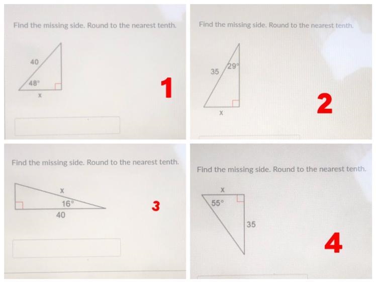 Find the missing side. Round to the nearest tenth.-example-1