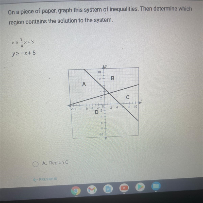 A region c B region d C region a D region b-example-1