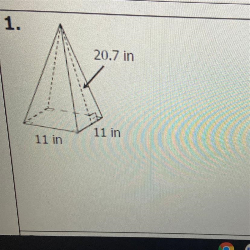 Directions: Find the surface area of each figure. 1. 20.7 in 4 11 in 11 in-example-1