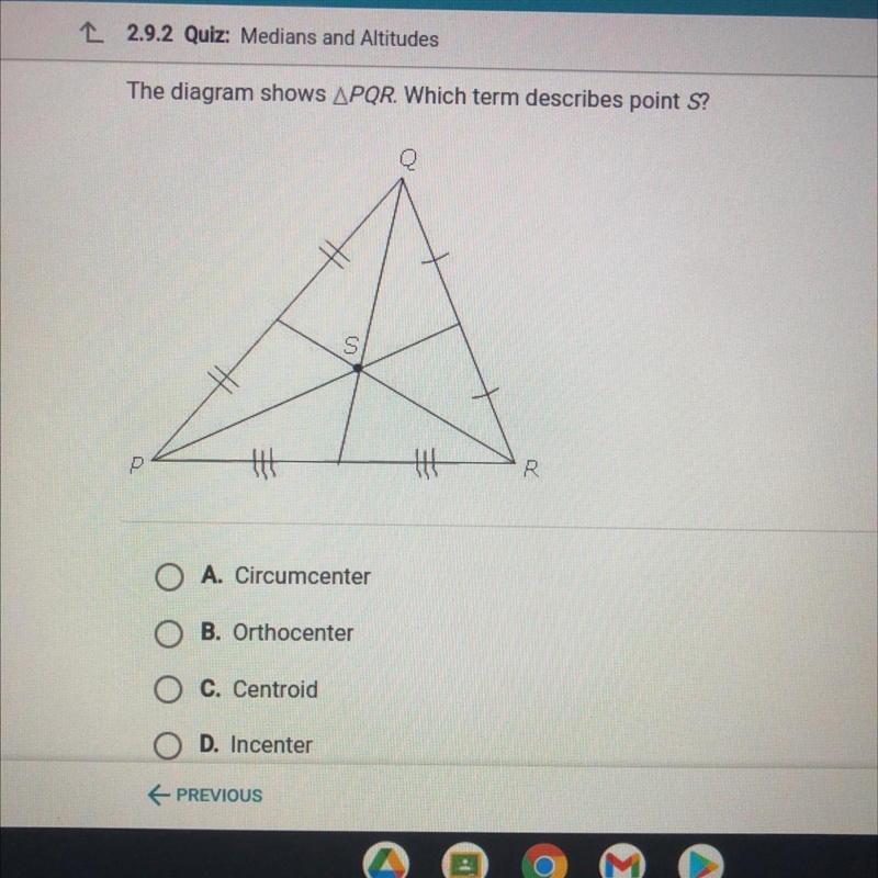 The diagram shows APQR. Which term describes point S?-example-1