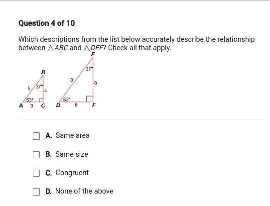 which description from the list accuratley describe the relationship between abc and-example-1