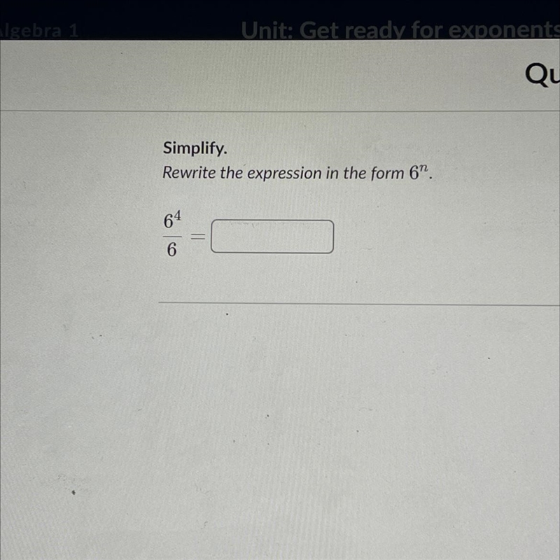 Simplify Rewrite the expression in the form 6^n-example-1