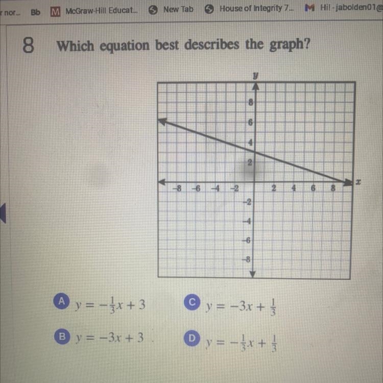 8. Which equation best describes the graph? Please give explanation and dont just-example-1