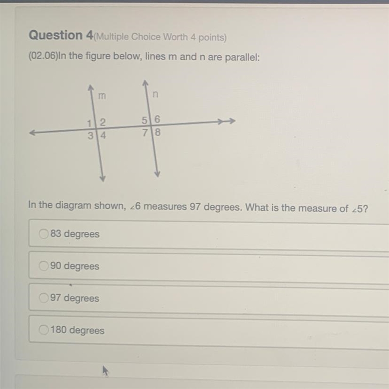 In this figure below, lines m and n are parallel: image above ^ HELPP PLS ASAP-example-1