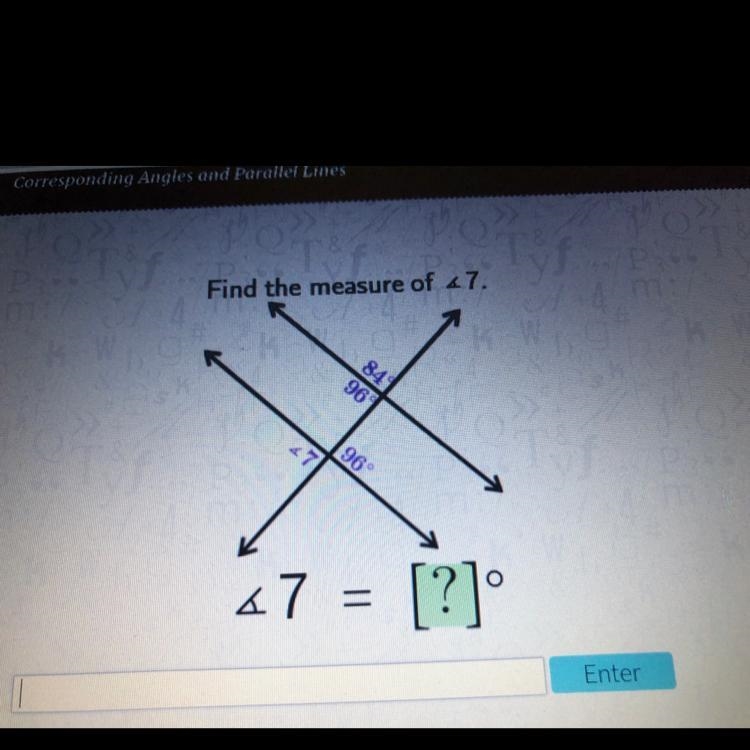 Find the measure of 67. 81 96 90 47 = [?] Entor-example-1